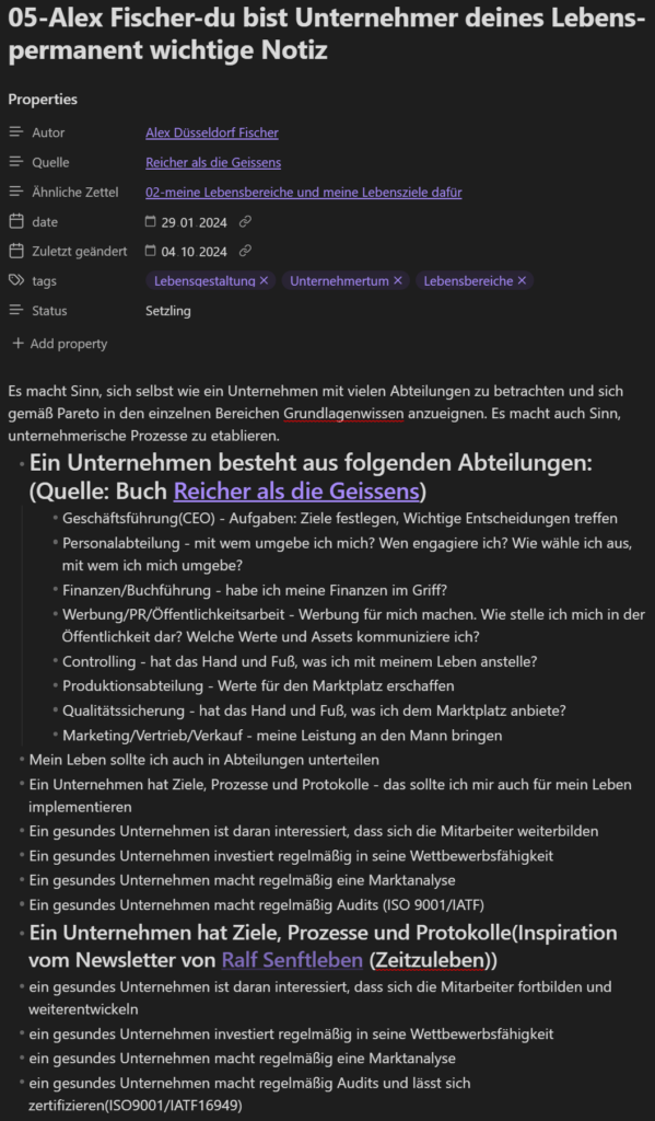 Screenshot Beispielzettel Unternehmer deines Lebens